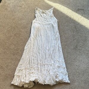 Strappy Back Boho White Maxi Dress